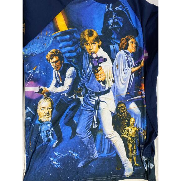 Star Wars Long Sleeve Large Character T-Shirt Luke Skywalker Leia Licensed Mens - Picture 7 of 8